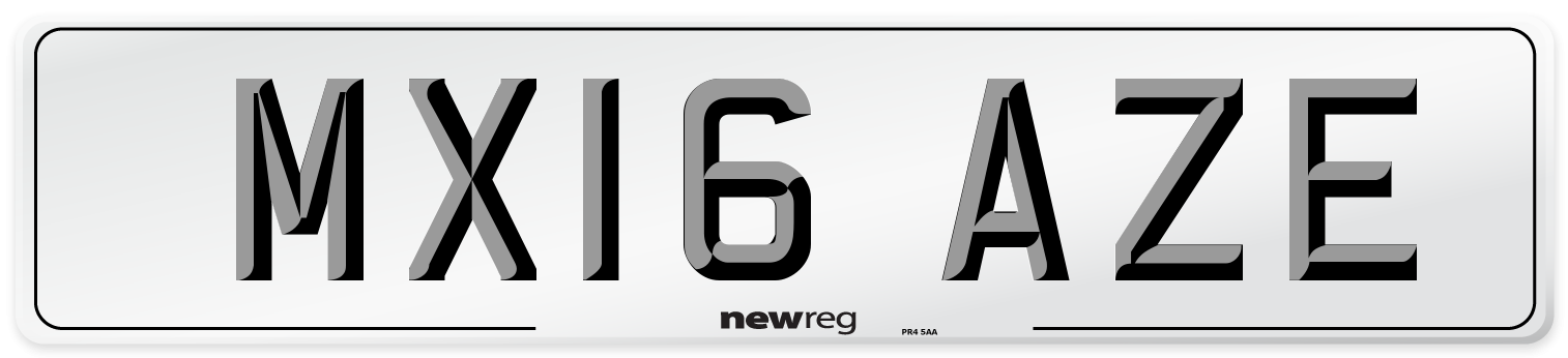 MX16 AZE Number Plate from New Reg